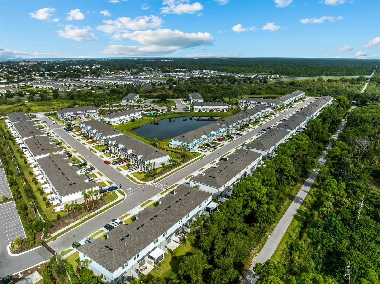 Aerial Vinterra Townhome community.