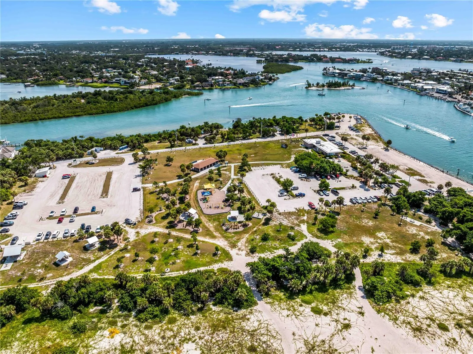 Aerial of Nokomis Jetty Beach Area