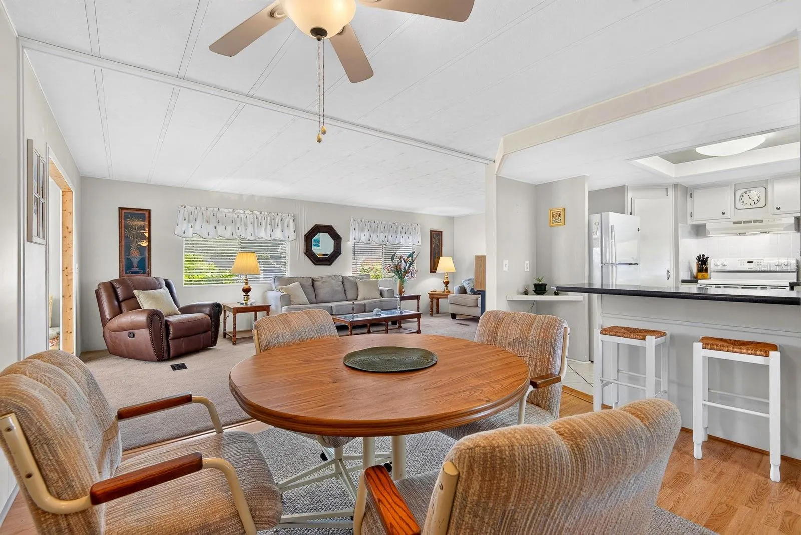 Dining area and living room/kitchen all open
