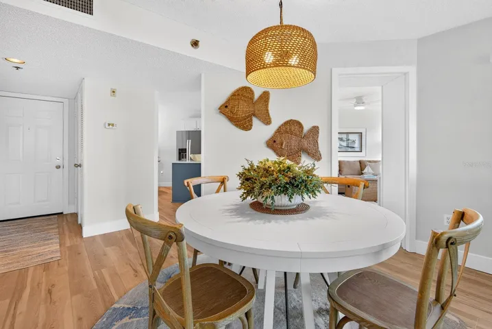 Closeup of dining area