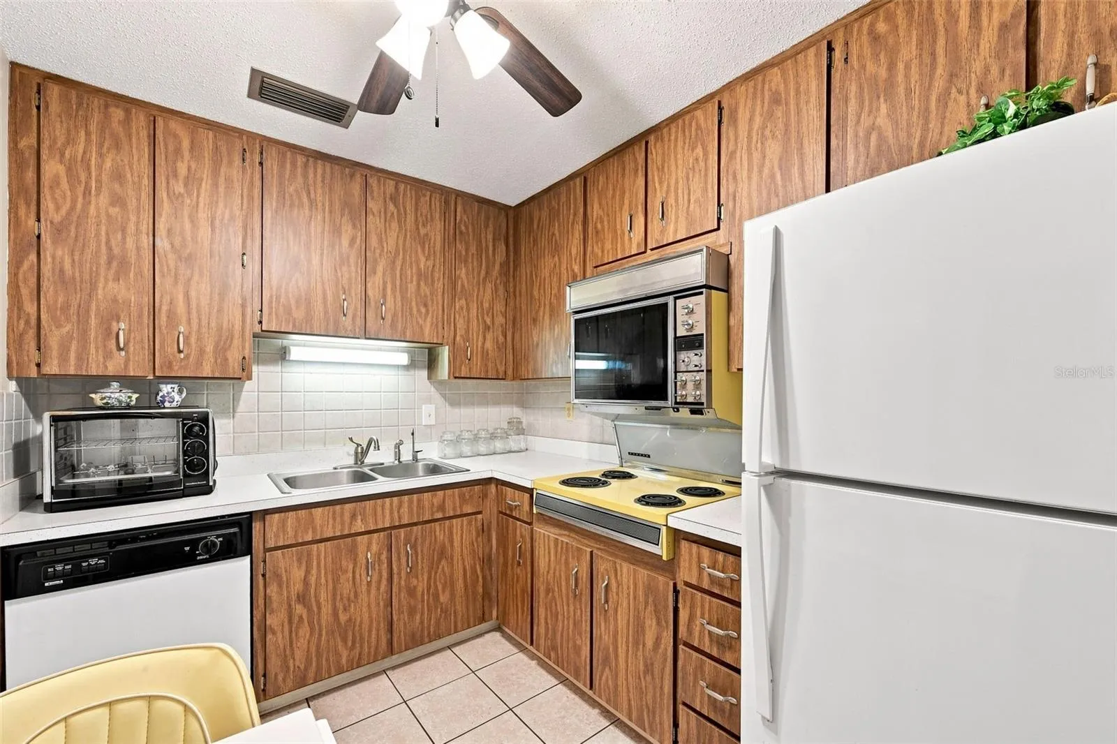 mid-century modern kitchen with period correct appliances