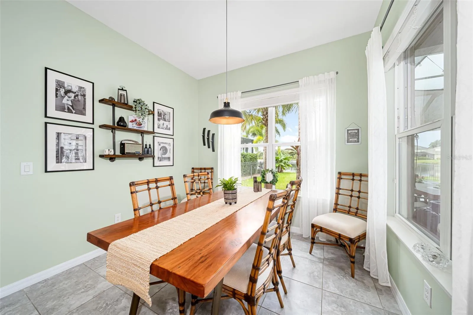 Gather around the table and enjoy serene lake views with every meal.