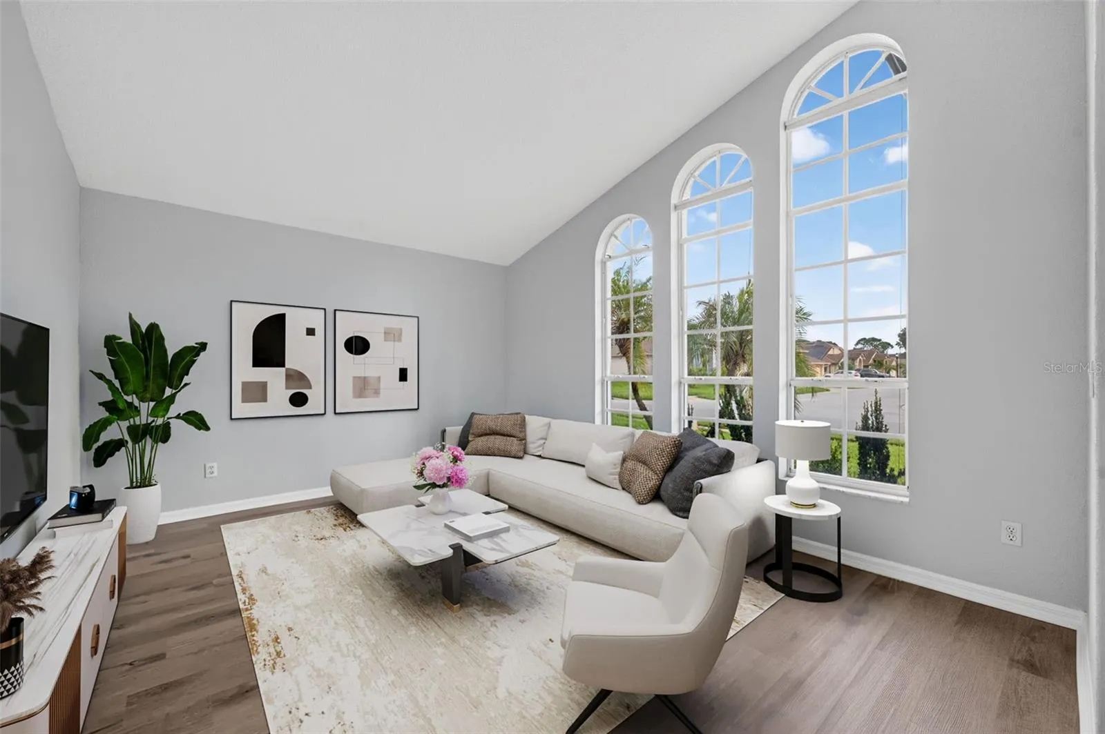 Staged formal living room