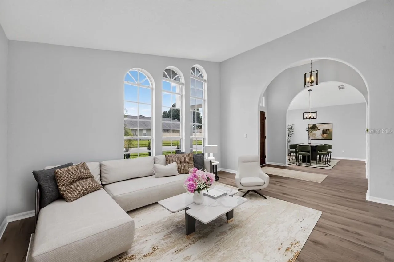 Staged formal living room