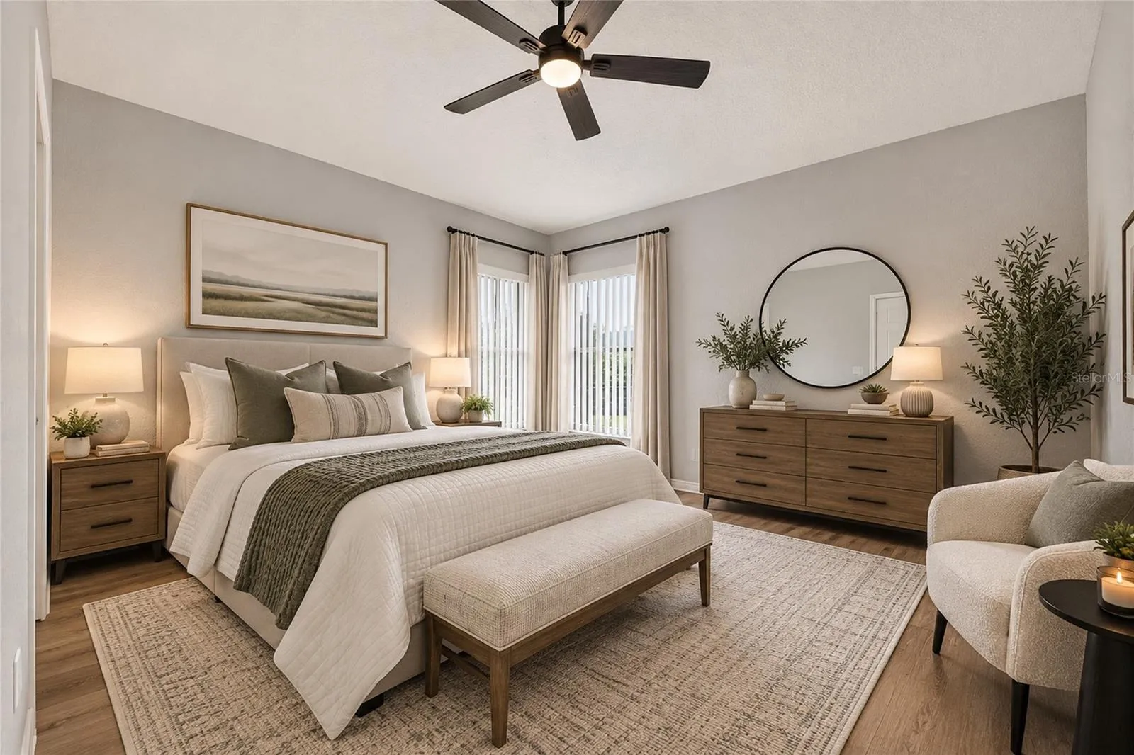 Staged third bedroom