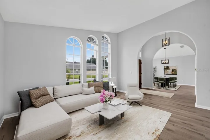 Staged formal living room