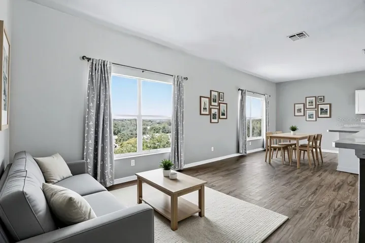 Virtually staged Living Rm/Dining Rm