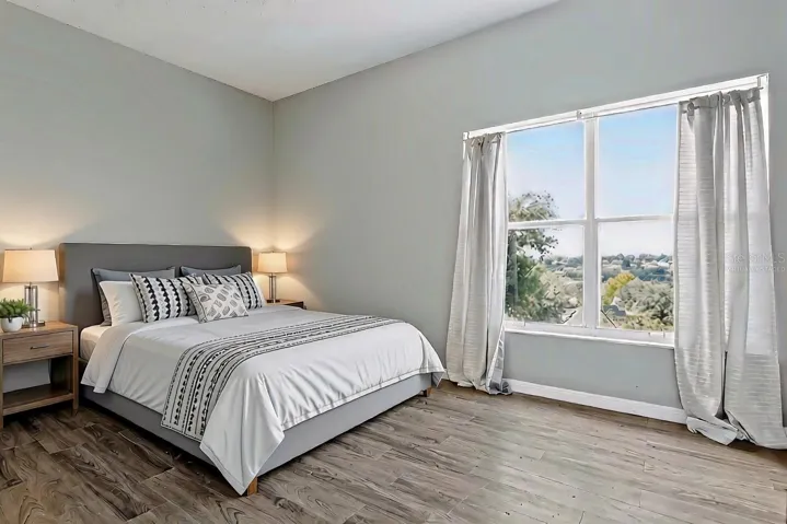 Virtually staged Master Bedroom