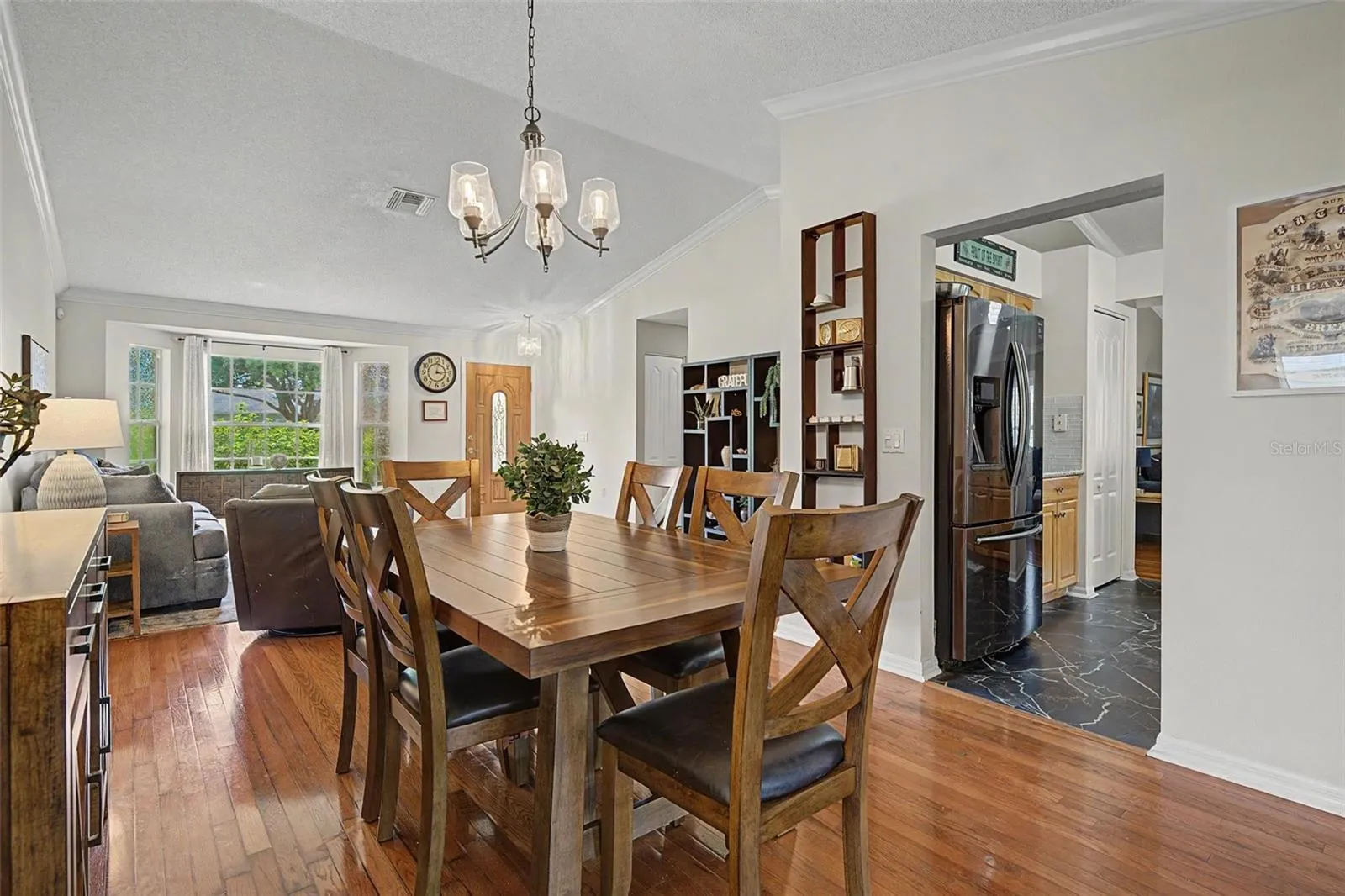 Dining area adjoins kitchen for easy entertaining