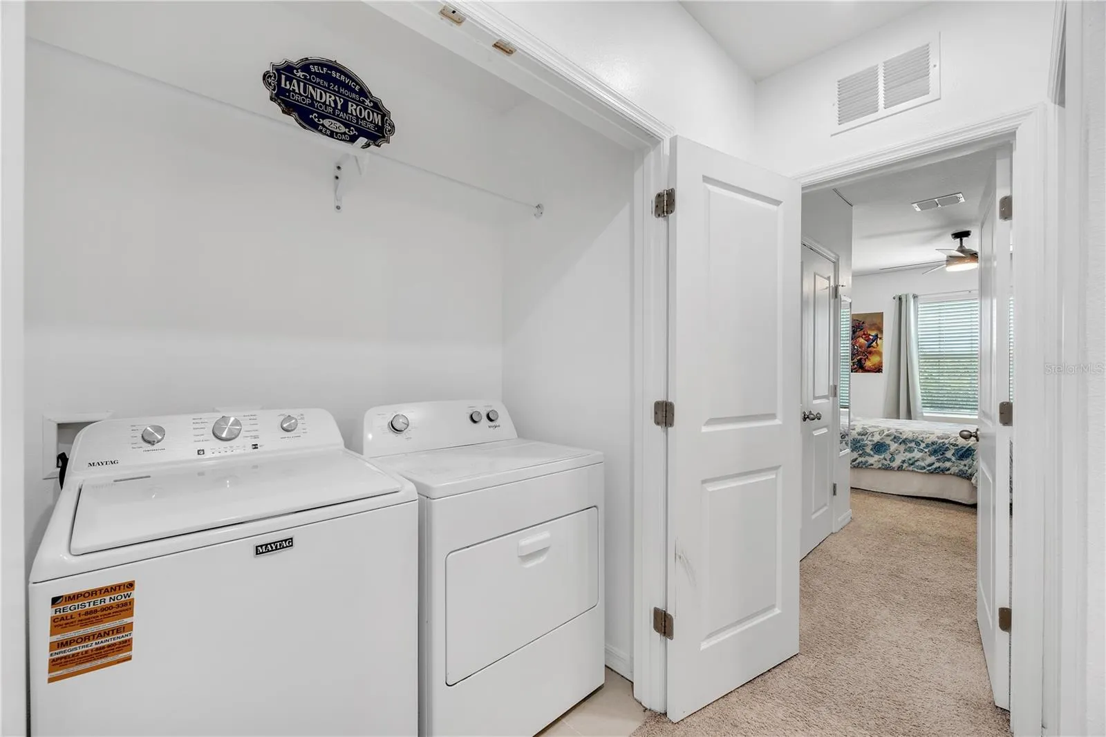 There is a conveniently located upstairs laundry closet to add functionality to the thoughtfully designed floor plan.