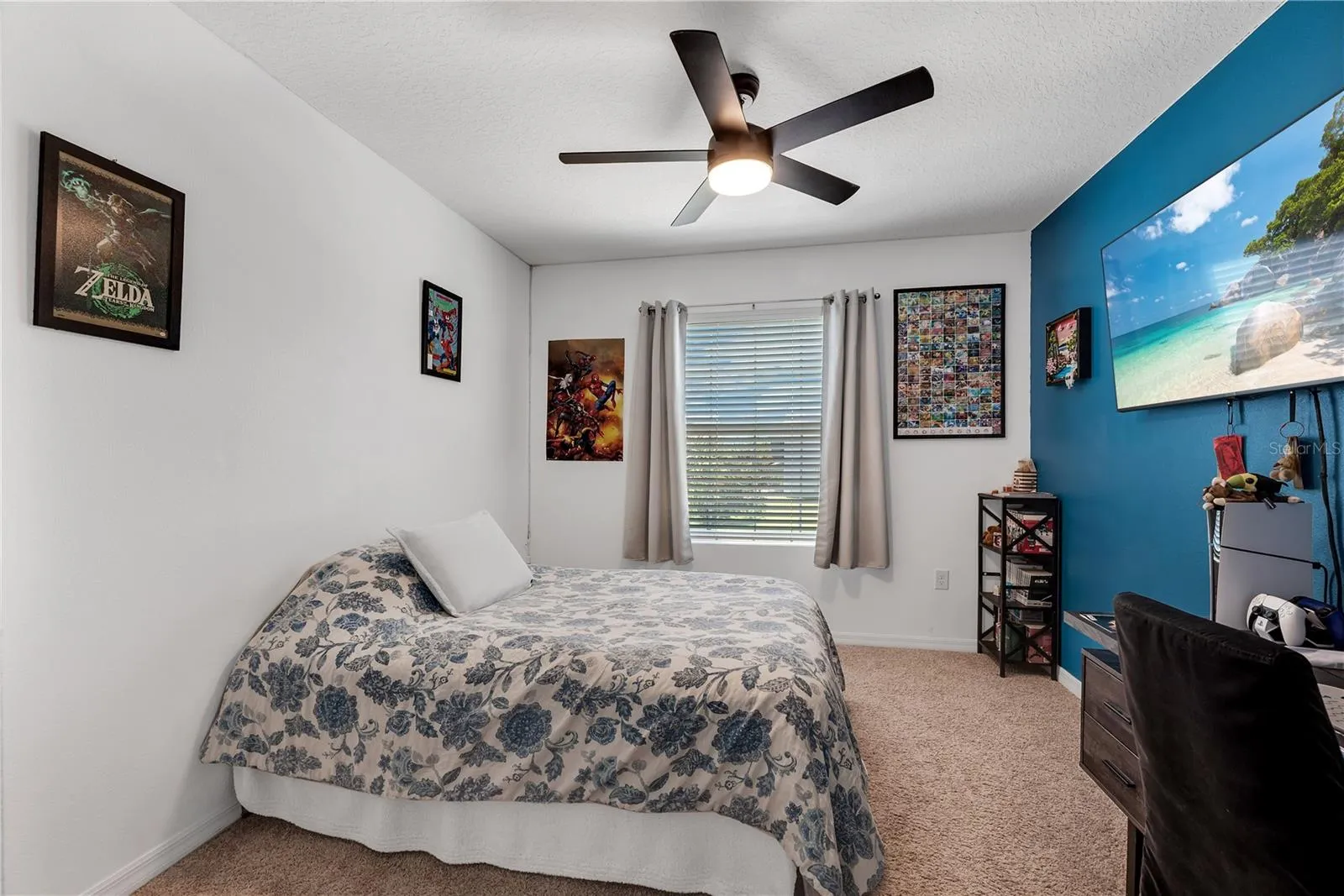 Spacious bedroom # 2 shares a full bathroom and has a walk-in closet.