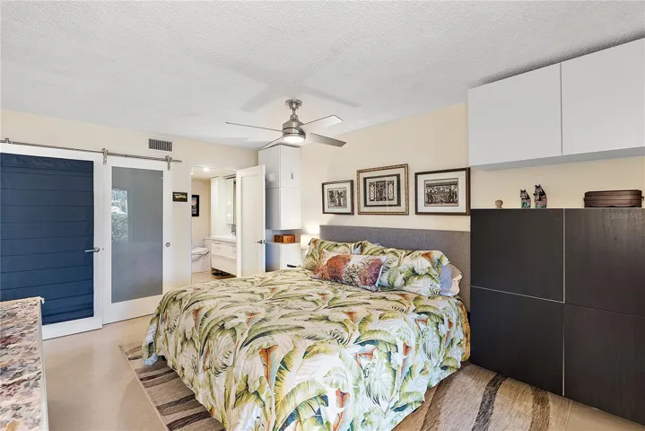 Waterside primary suite.