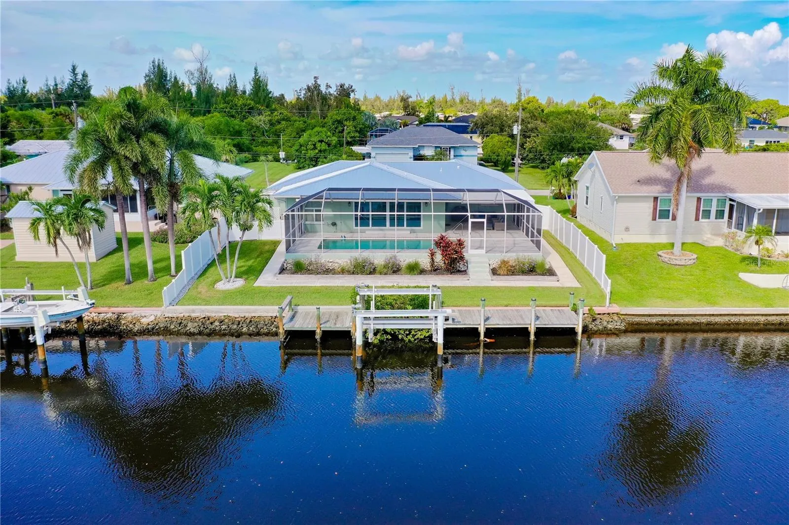 Exterior of the home on canal.