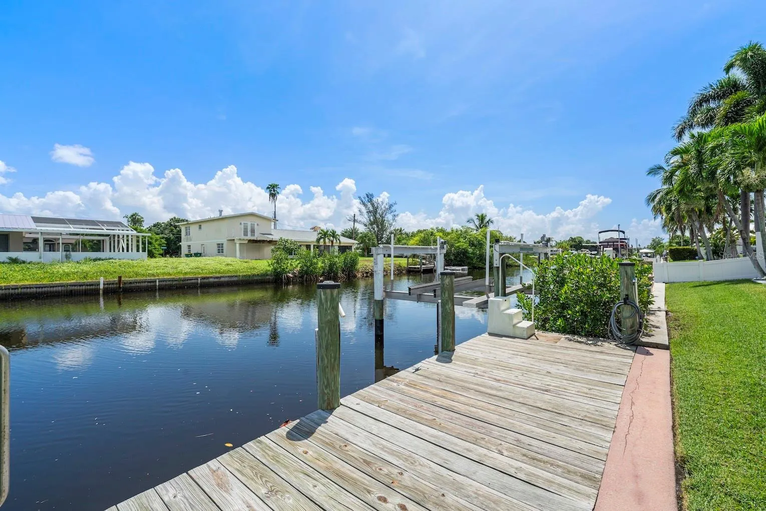 Private dock with boat lift.