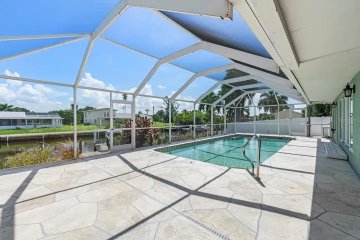 Pool with view of canal.