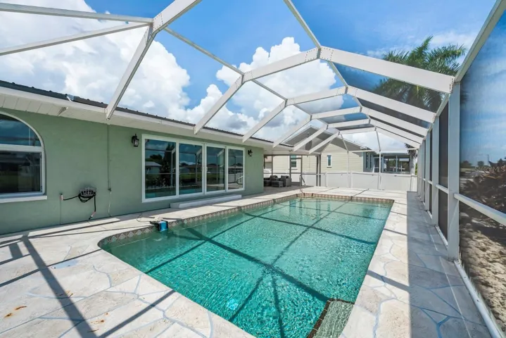 Large pool with pool filler.