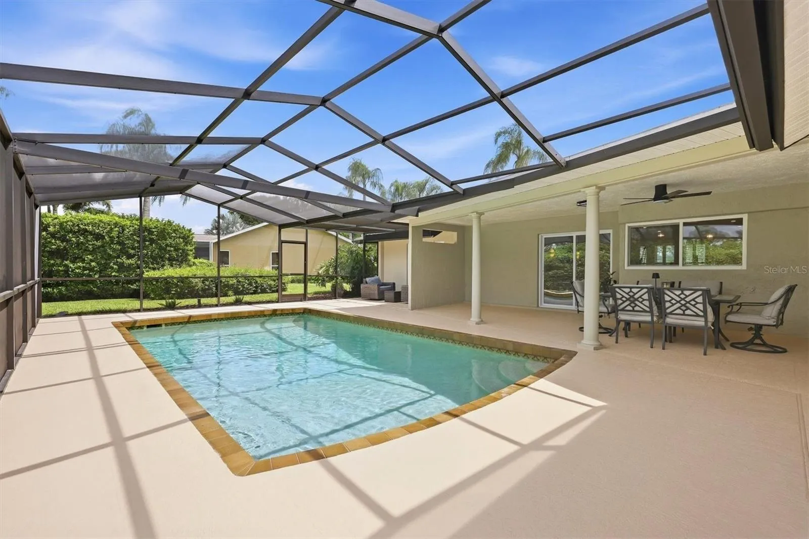 Lots of room for chairs on the pool deck.
