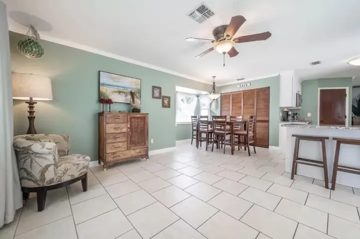 Rear family room &amp; adjacent dining area