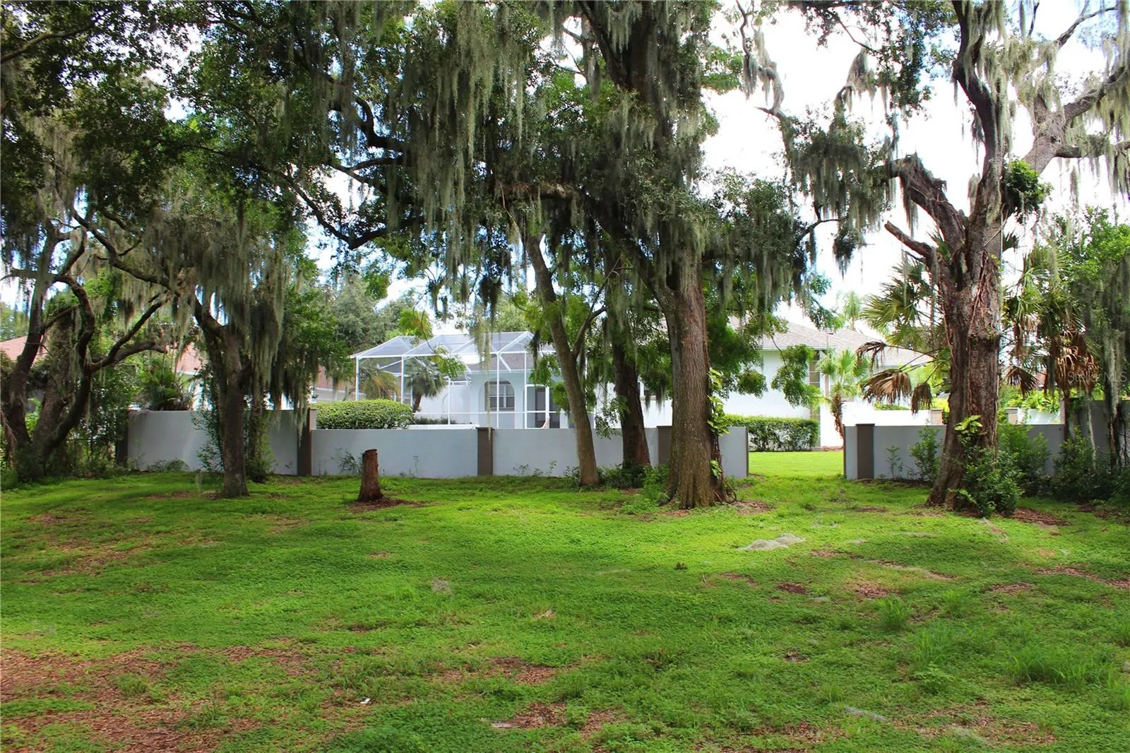 Back yard behind wall