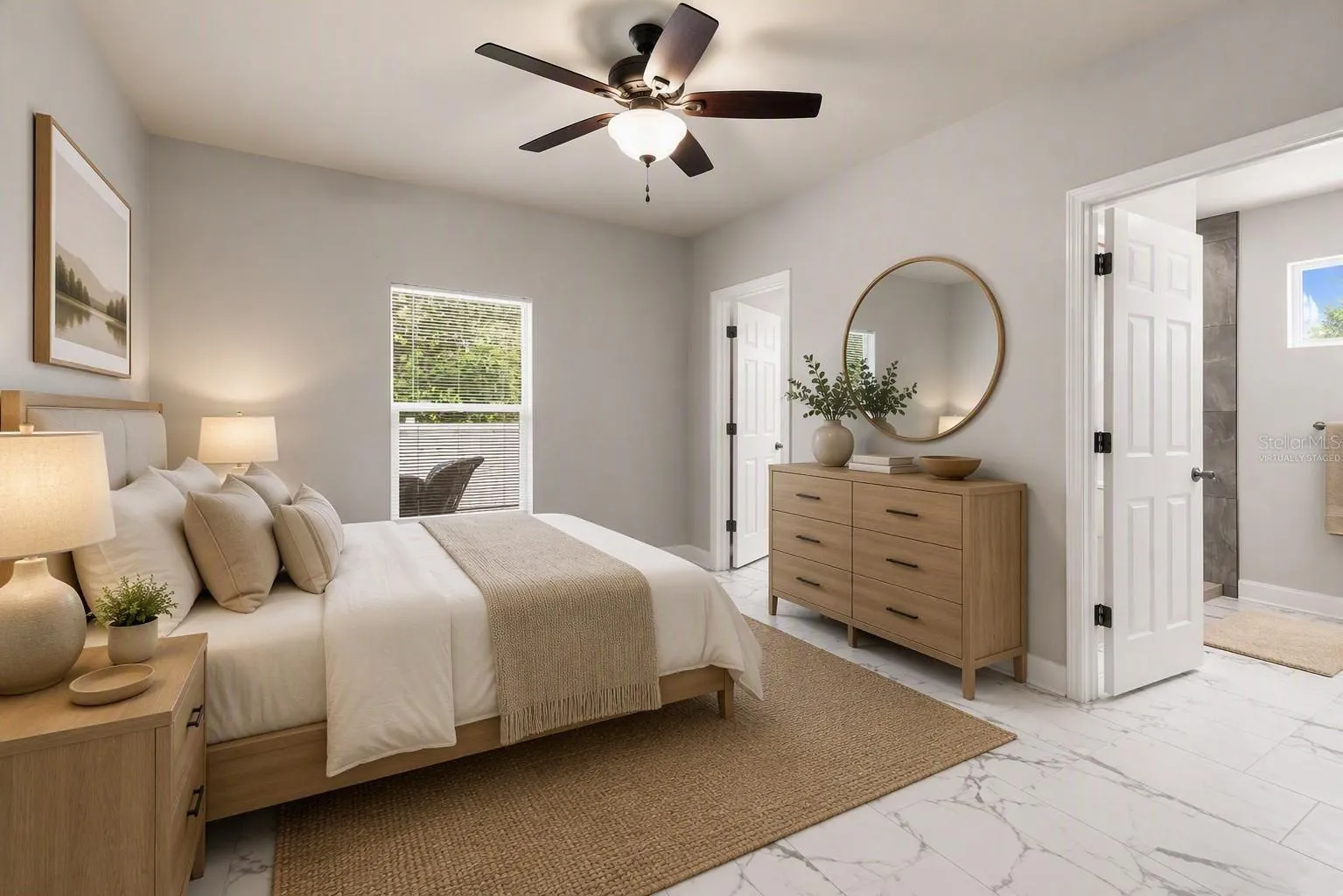 Primary Bedroom virtually staged