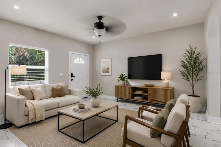 Living Room virtually staged