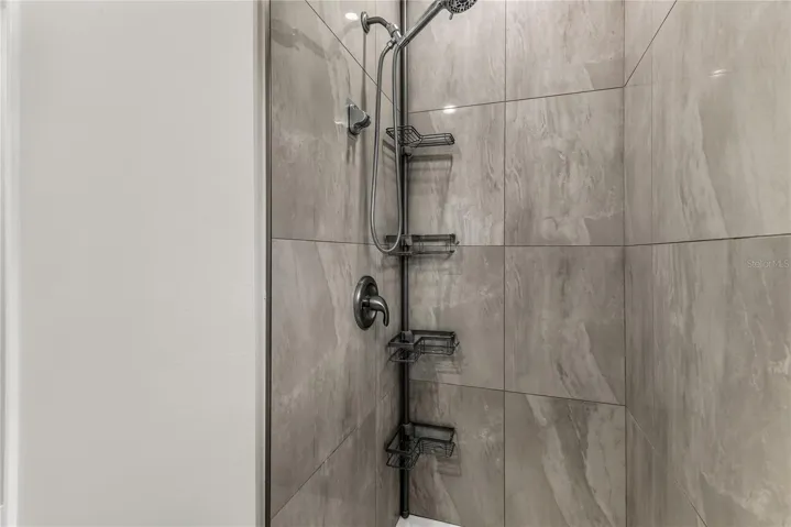 Primary bath modern tiled standalone shower