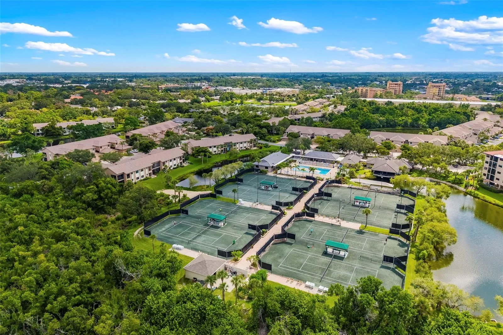 Aerial View Tennis Courts