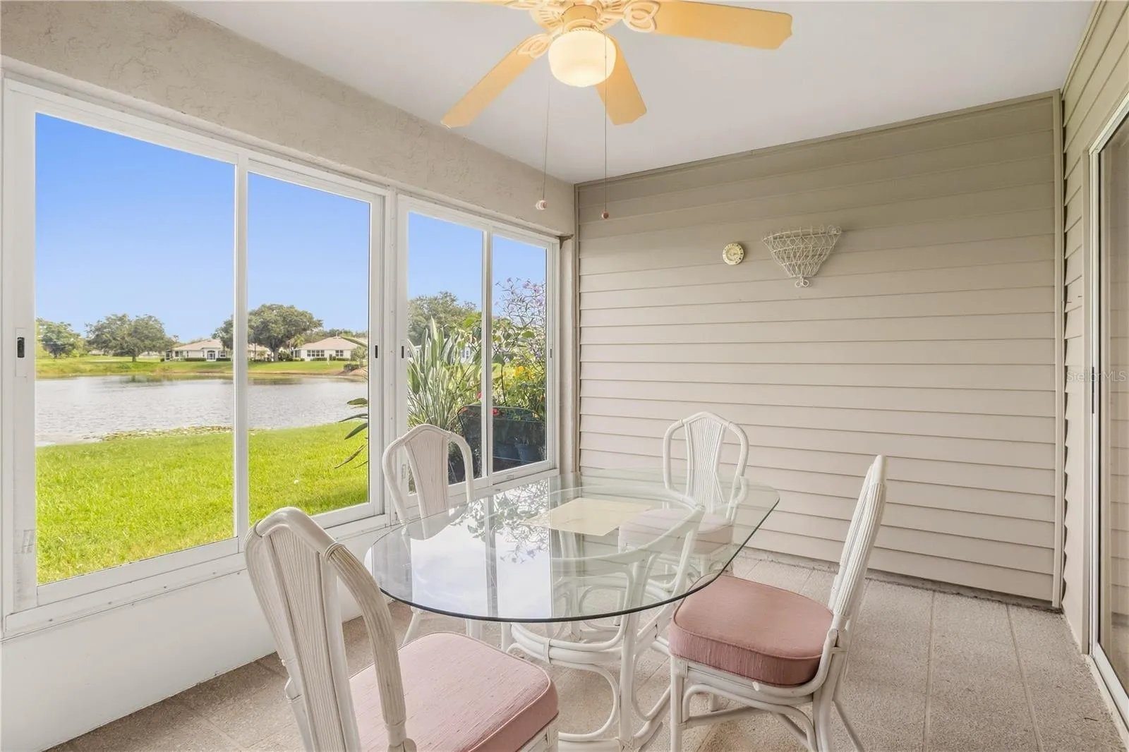 Private enclosed lanai providing a peaceful extension of the living space.