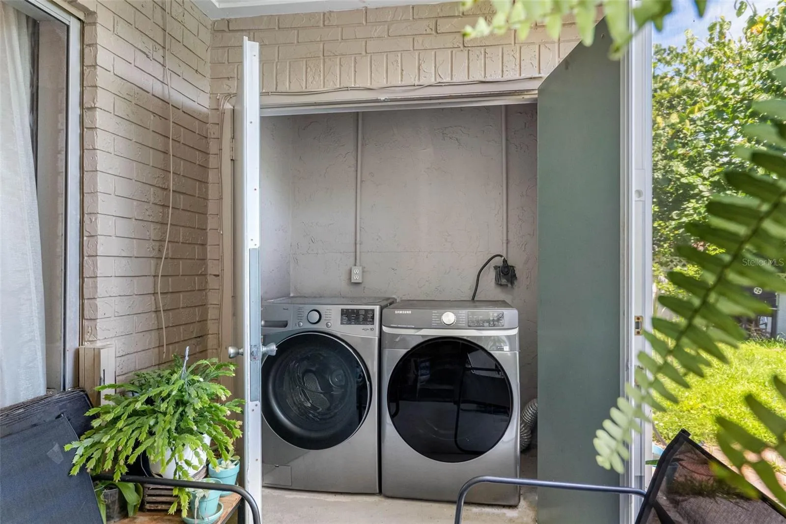 Patio laundry closet