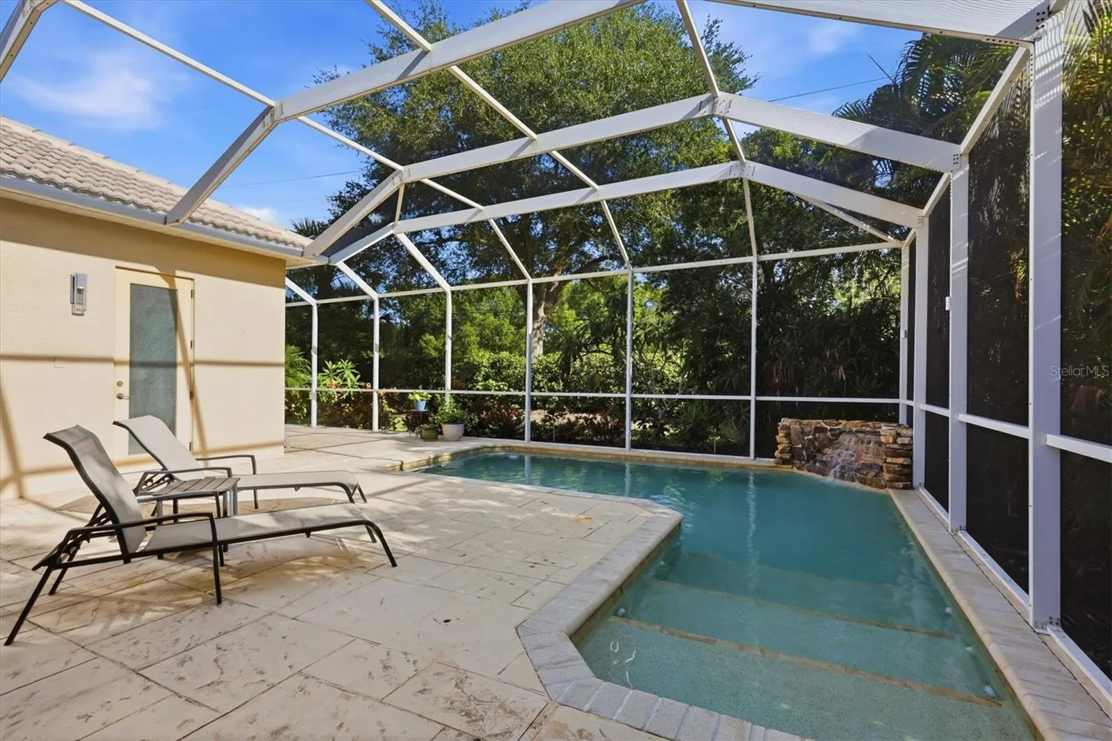 Mature landscaping provides privacy