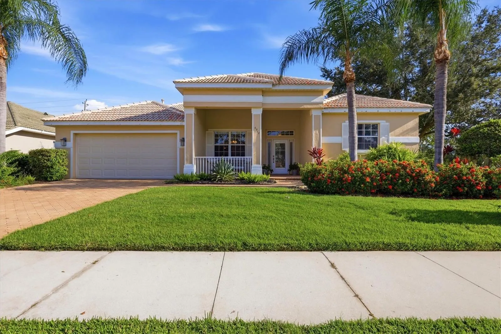Mature landscaping well maintained