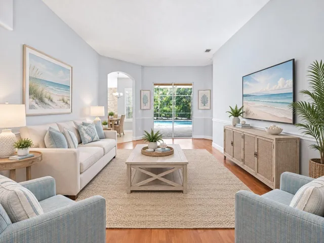Virtually staged living room