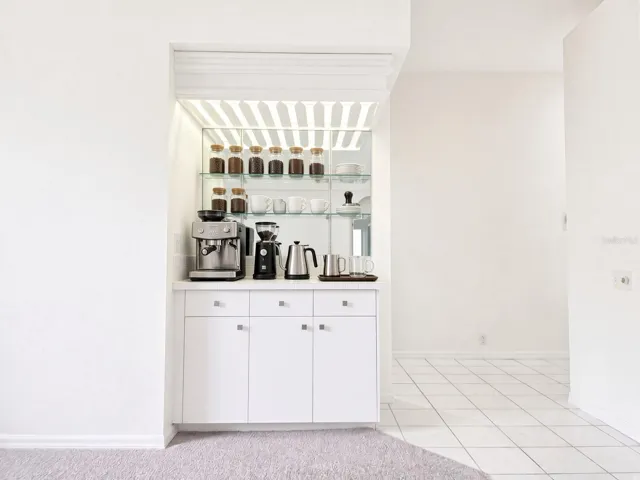 Staged built-in bar