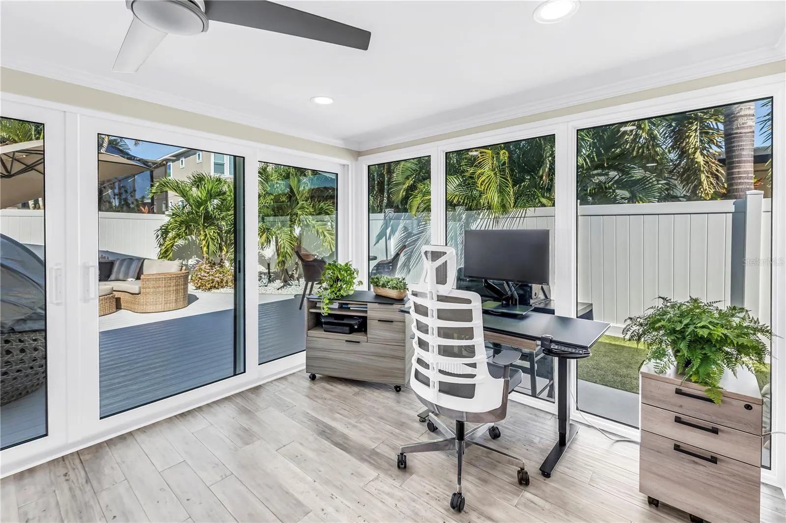 Surround yourself with views of the open outdoor and pool areas.