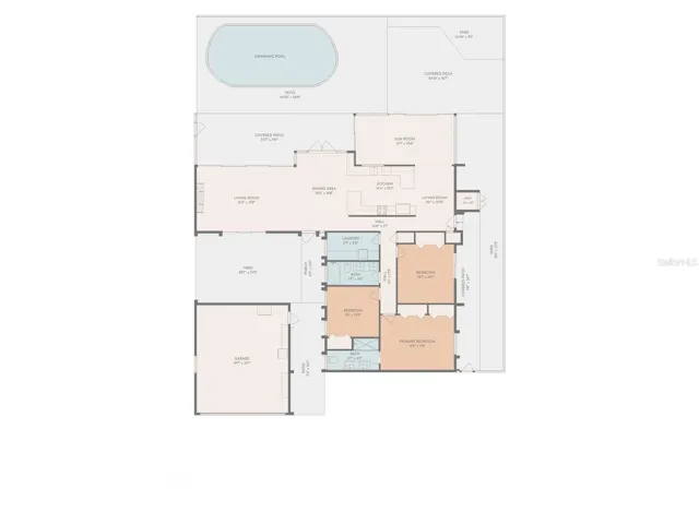 Floor plan with approximate measurements.