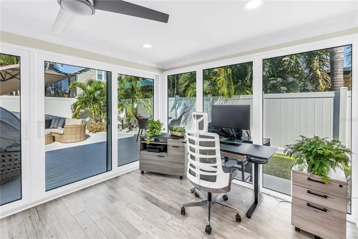 Surround yourself with views of the open outdoor and pool areas.