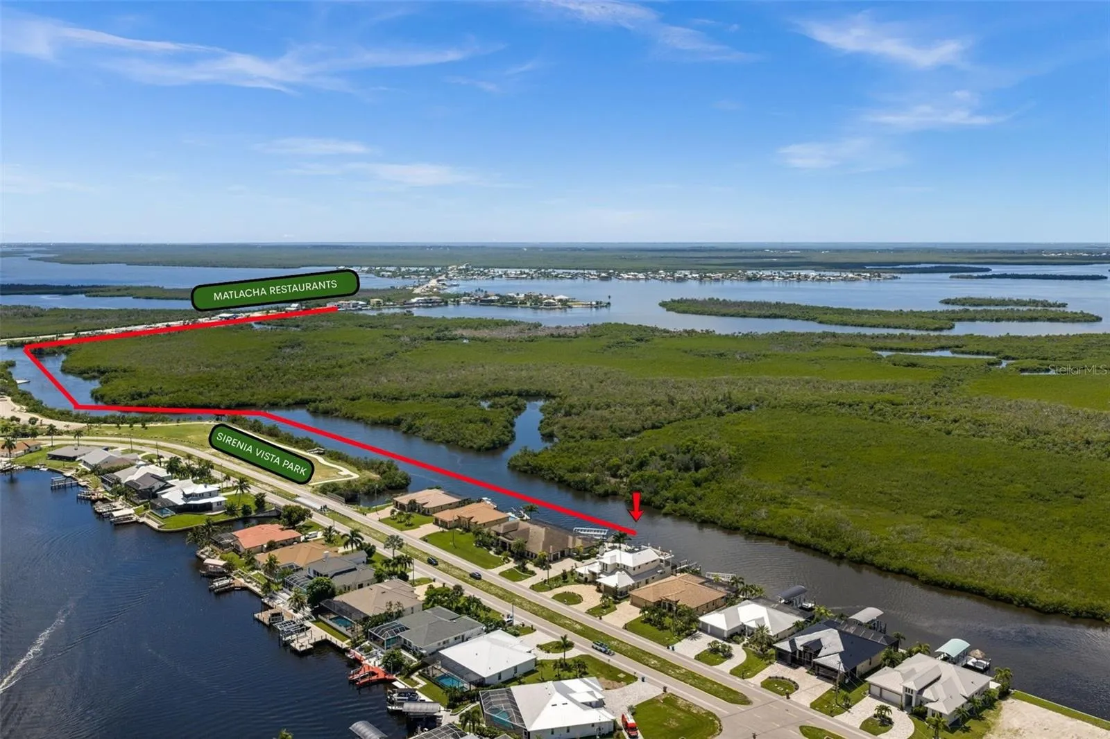 Close to parks and dining, by boat or by car
