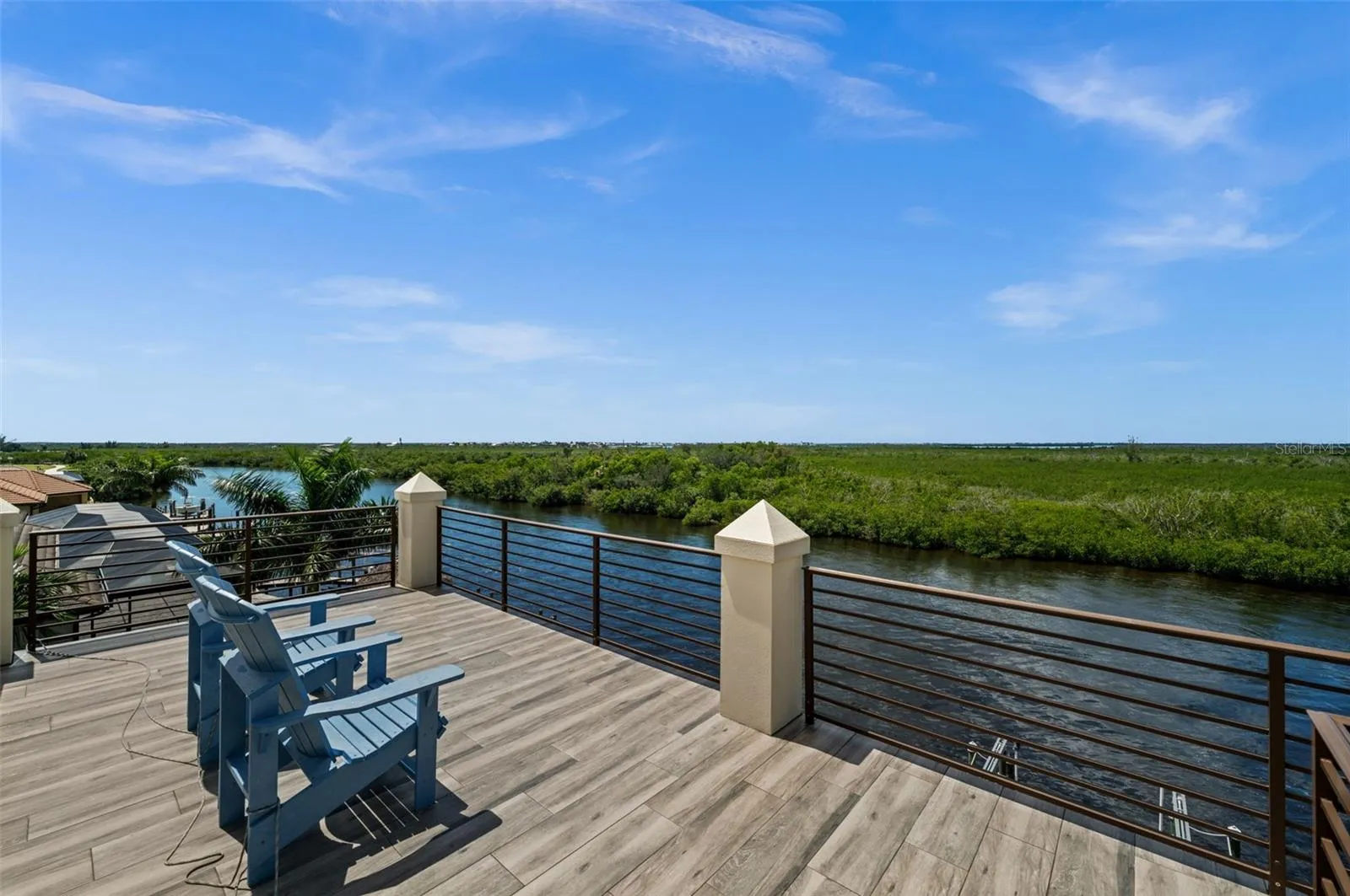 3rd story rooftop terrace has amazing views of the Mangrove Preserve