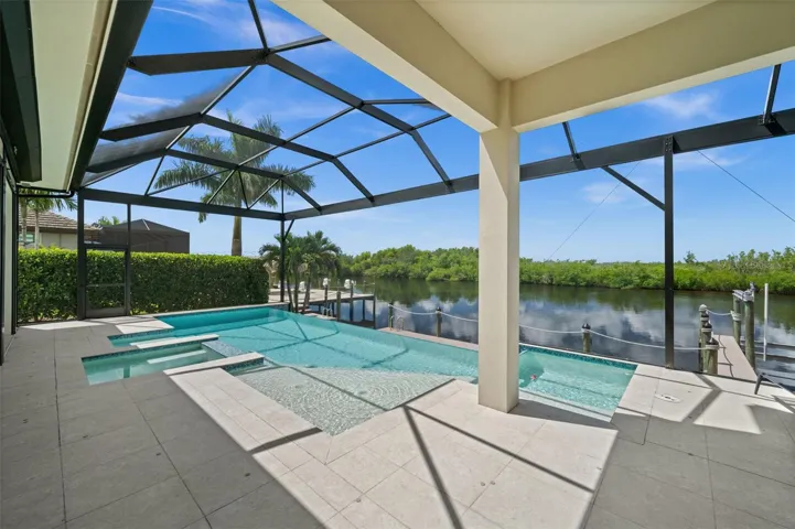 Pool and lanai are all screened in