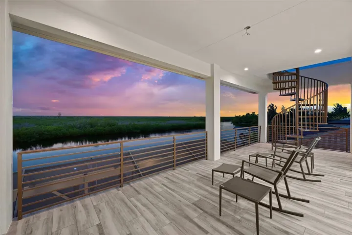 The 2nd floor balcony is a great place to watch the sunset