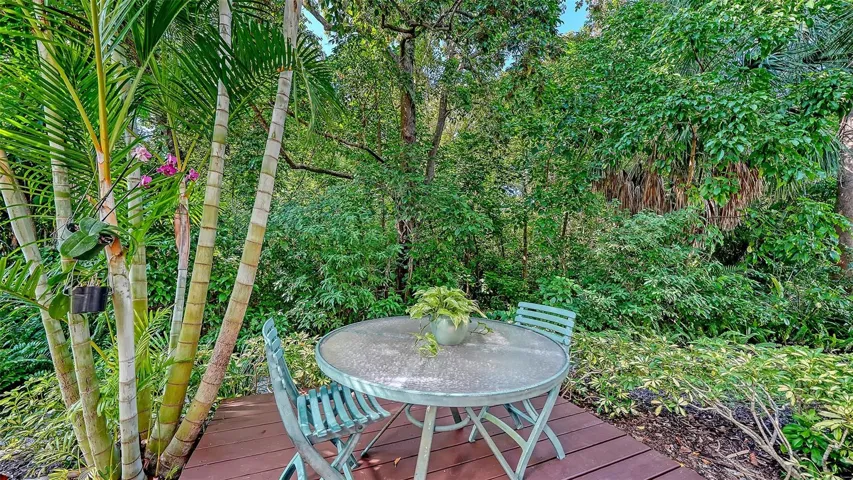 private terrace overlooking nature