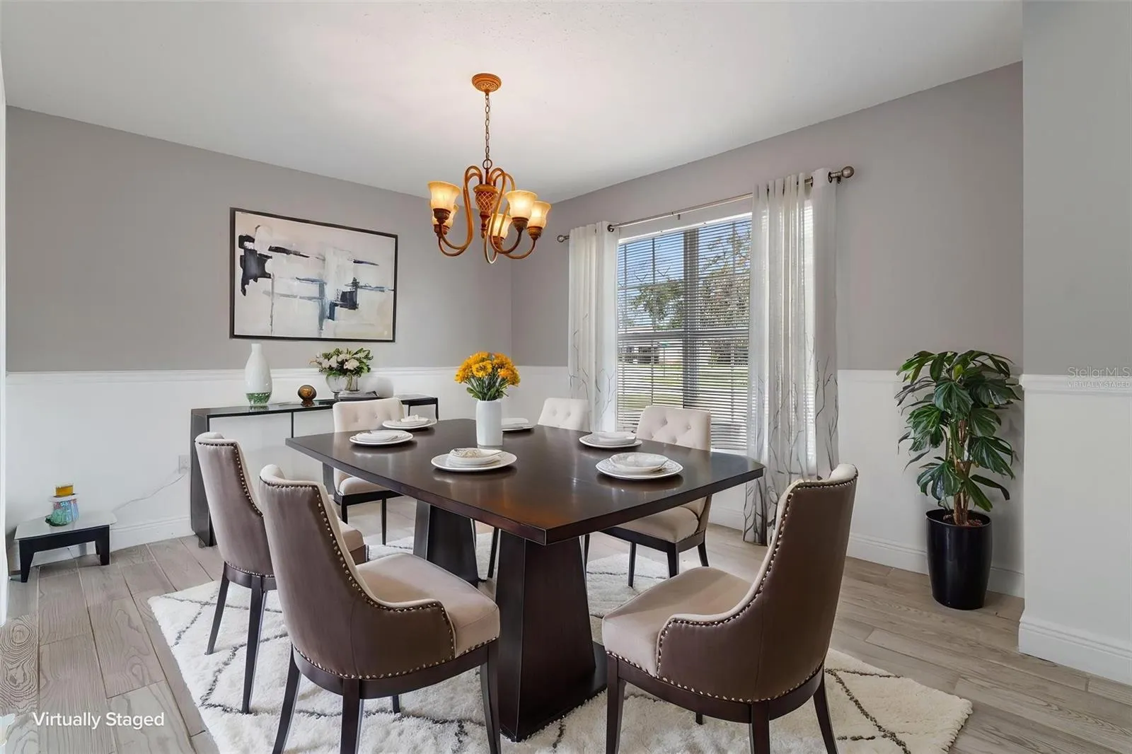 Virtually staged Dining Room
