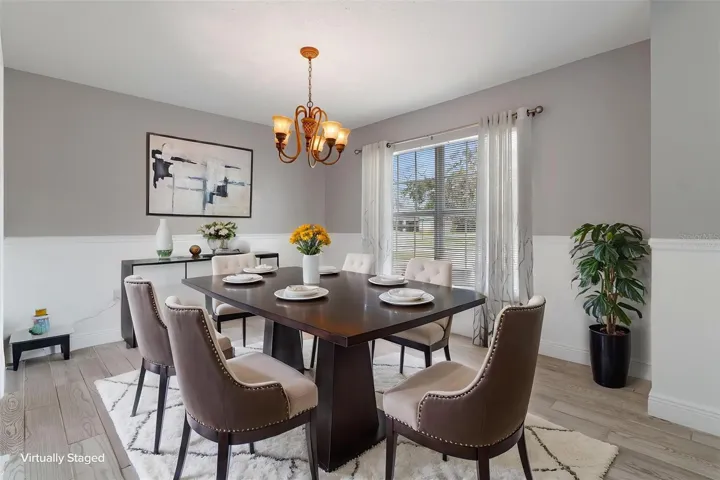 Virtually staged Dining Room