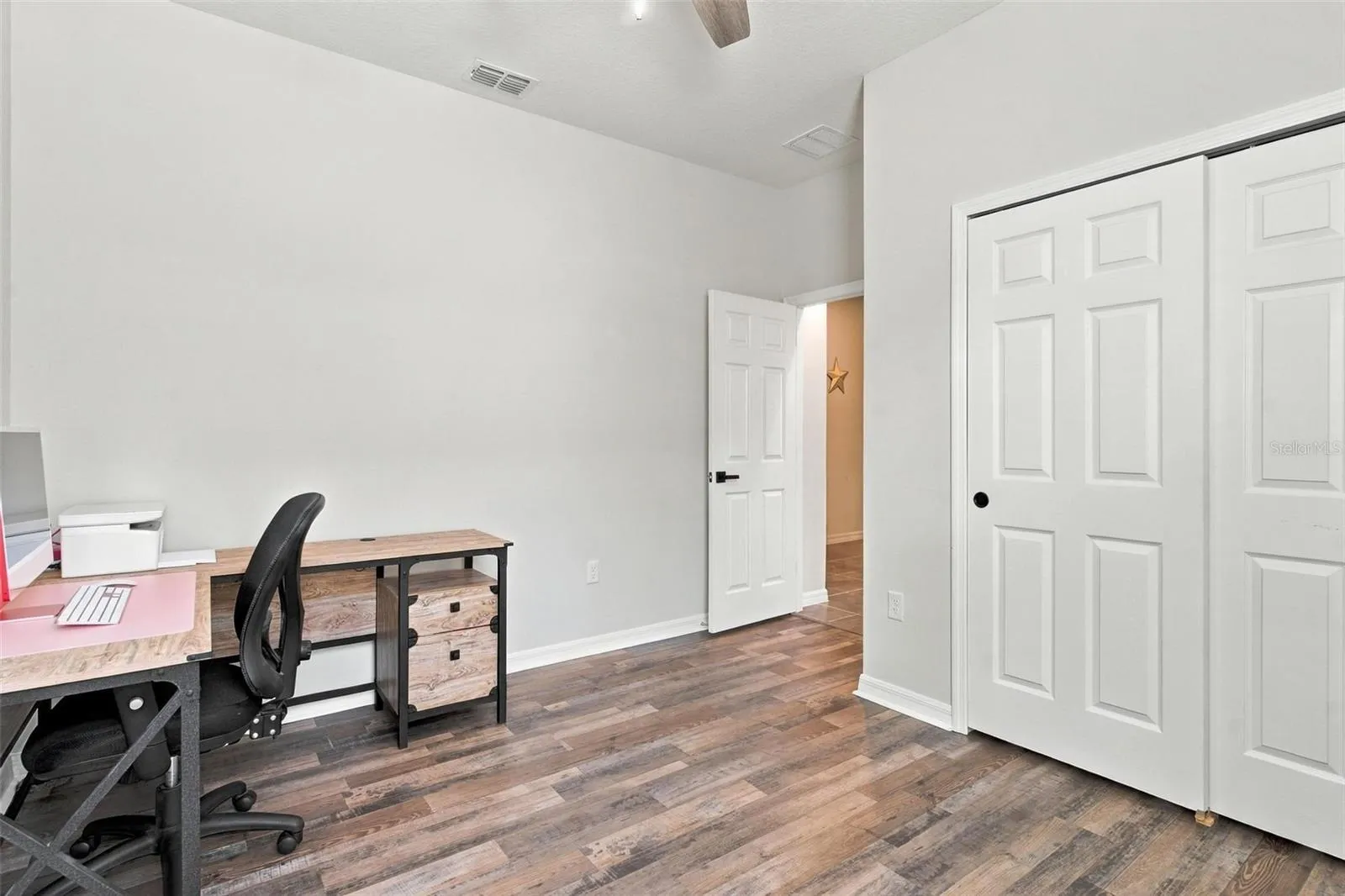 Guest room with large wall closet!
