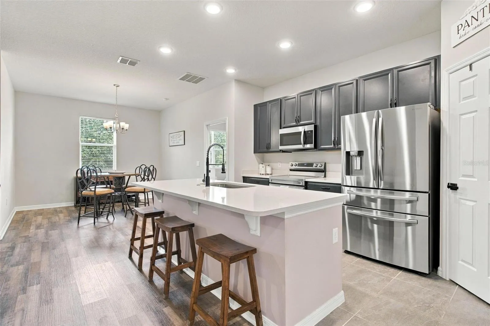 Kitchen with bar seating