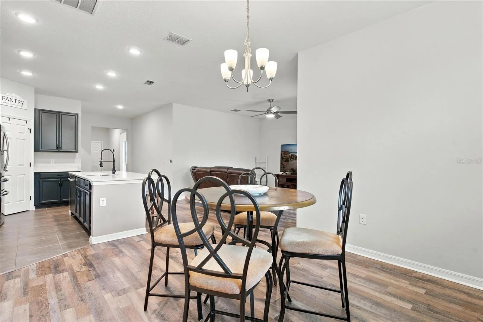 View of spacious great room and dining room