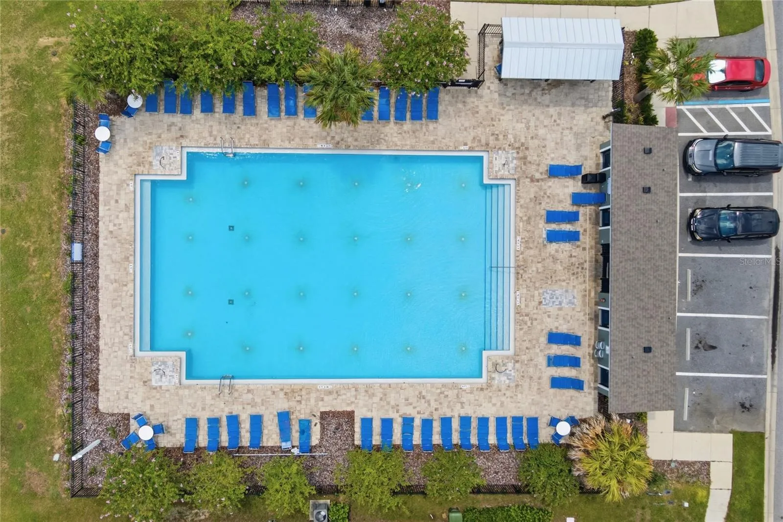 Ariel of community pool.