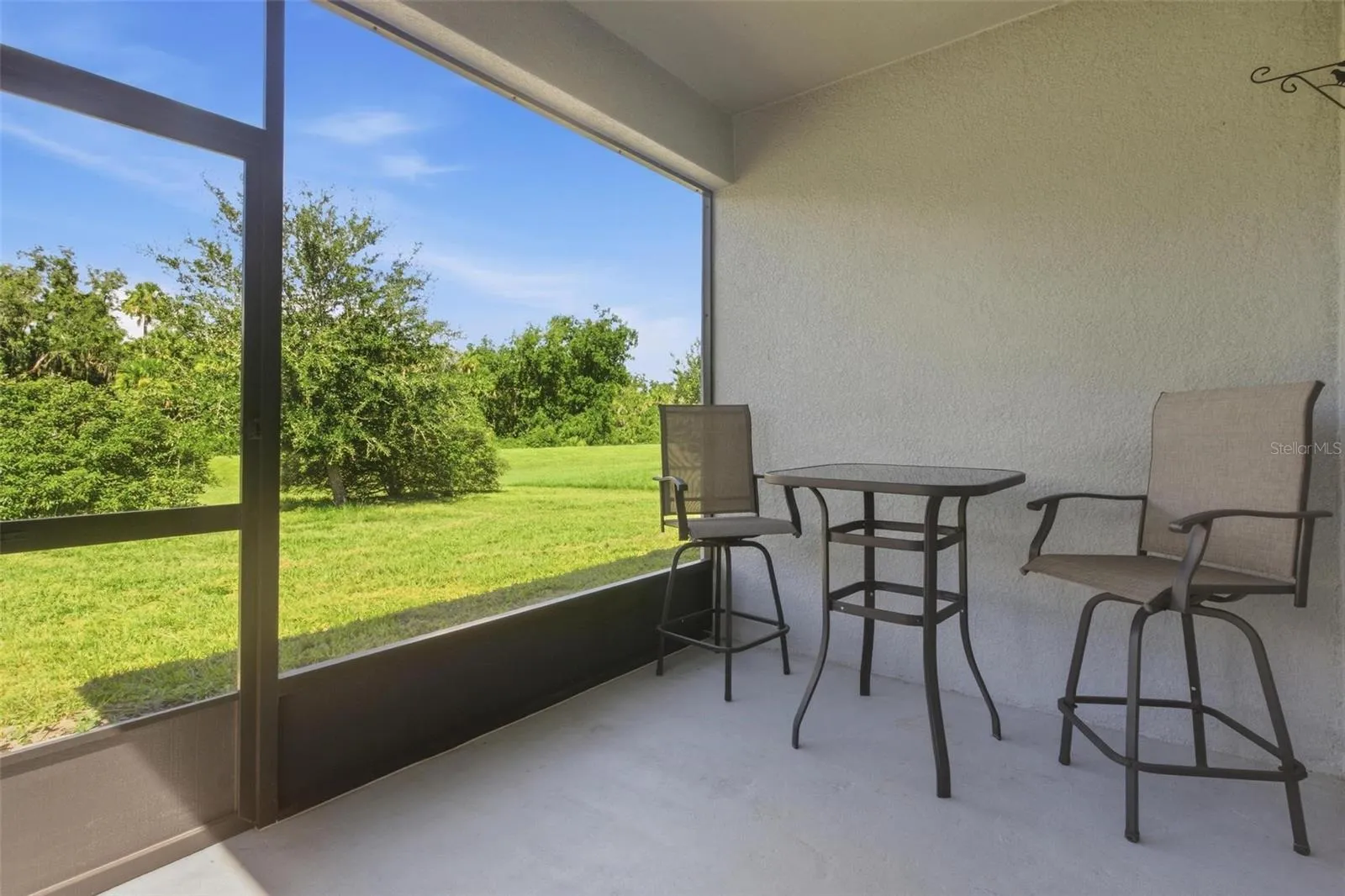 View of backyard screened porch, no rear neighbors!