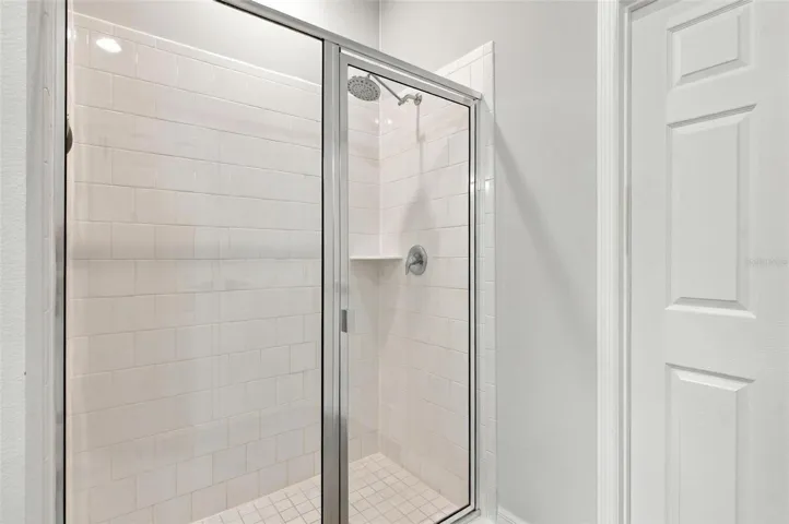 Large glass door shower!