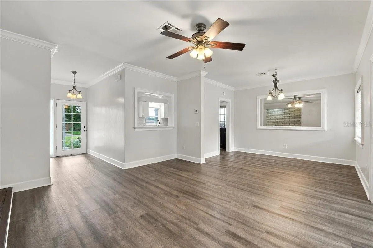 Dining Room/Living Room Looking to Foyer